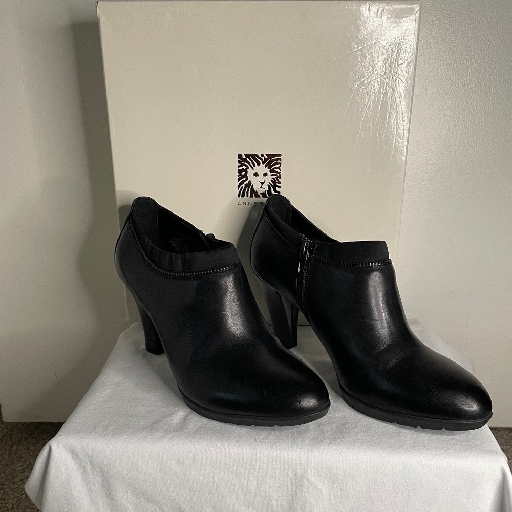 Anne Klein-Dalayne Leather Ankle Shooties-US Size 7M